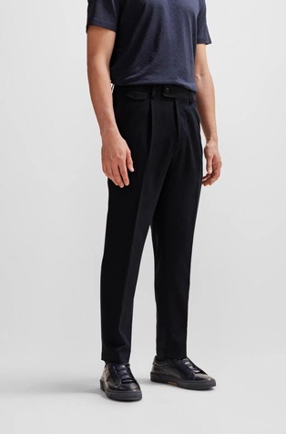 Regular-rise pleated trousers in soft silk