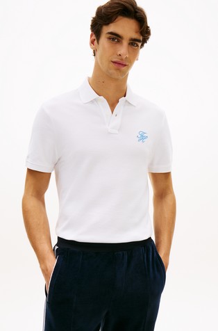 Regular fit logo polo majica s kratkimi rokavi iz pikéja