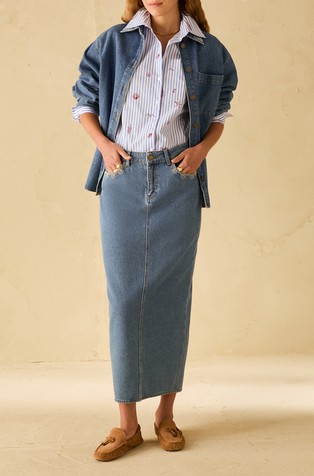 Cotton denim skirt