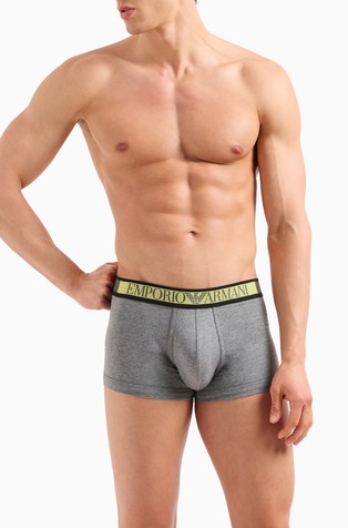 Cotton elastic boxer briefs with logo waistband