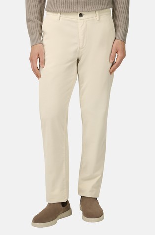 Slim fit hlače iz raztegljivega žameta