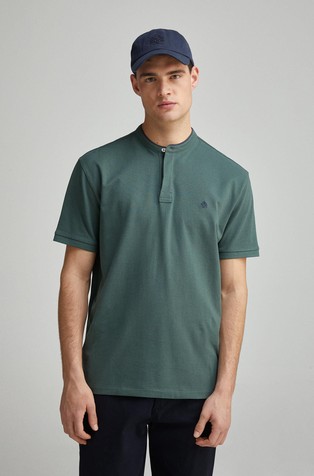 Regular fit polo majica z mandarin ovratnikom