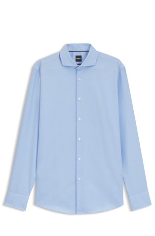 Slim fit bombažna srajca z mikro vzorcem