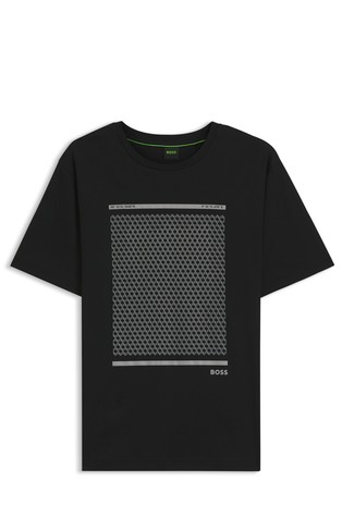 Mercerised-cotton T-shirt with geometric artwork