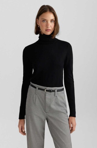 Turtleneck knit jumper with decorative buttons