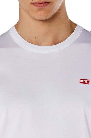 DIESEL Majica s kratkimi rokavi iz merceriziranega bombaža Bela - White 3