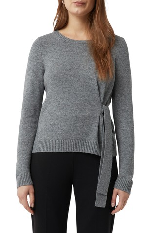 Pleten pulover z detajlom zavezovanja