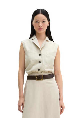 Relaxed vest in organic cotton-blend