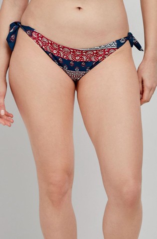 Rereversible bikini bottom with side ties