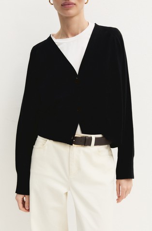 Straight-fit stretch-viscose cardigan