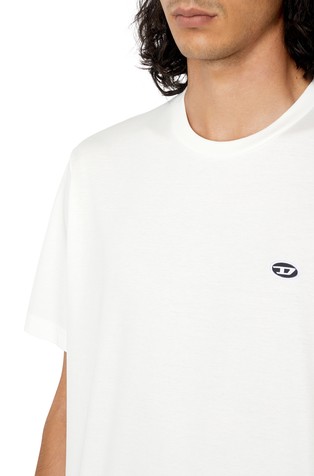 DIESEL Unisex T-shirt with oval D patch White 5