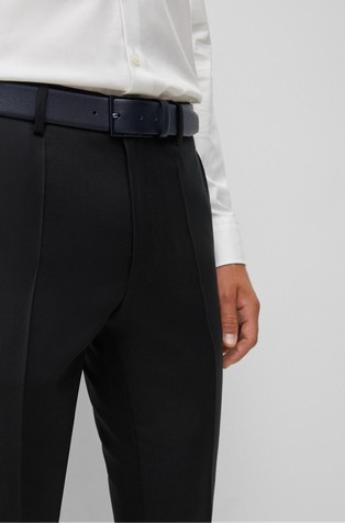 HUGO BOSS Printed belt in Italian leather with logo buckle Black 3