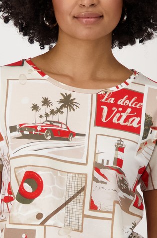 MONARI T-shirt with polaroid print Red / Multi 5