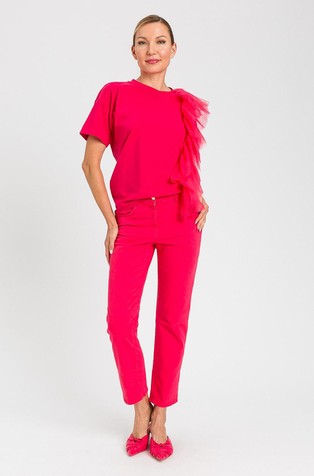 Cotton T-shirt with tulle