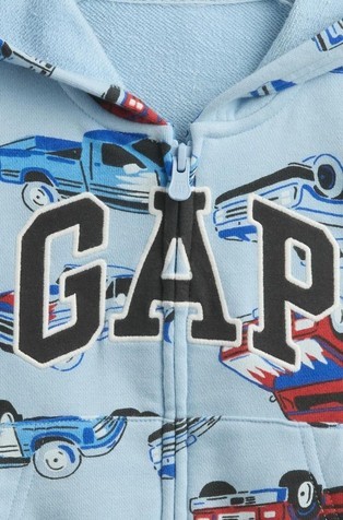 GAP babyGap Relaxed Logo Zip Hoodie Light Blue Shadow 3