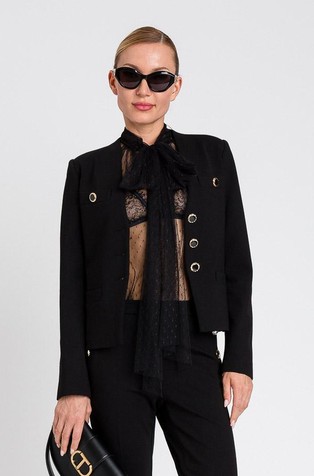 Slim fit blazer with V-neck