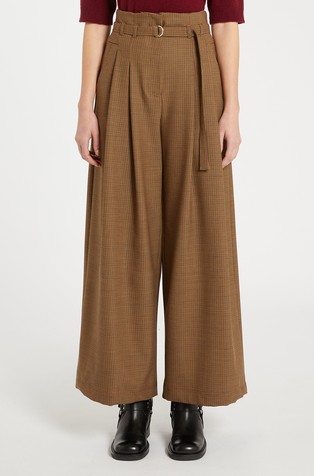 Relaxed fit hlače iz volnene mešanice