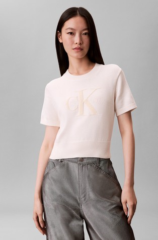 Monologo pleten pulover s kratkimi rokavi