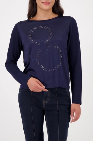 Majica z dolgimi rokavi in okrasnimi kamenčki