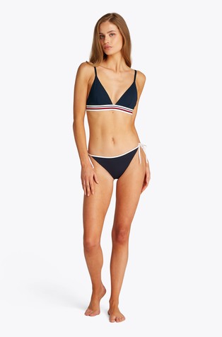 TOMMY HILFIGER Global Stripe Triangle Bikini Top Blue 3