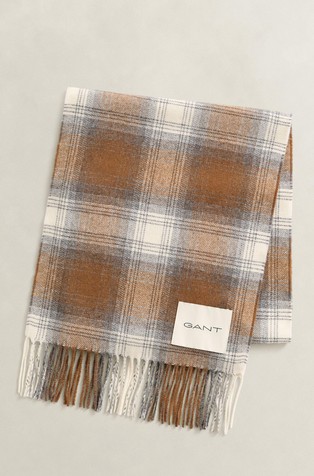 Checked wool scarf