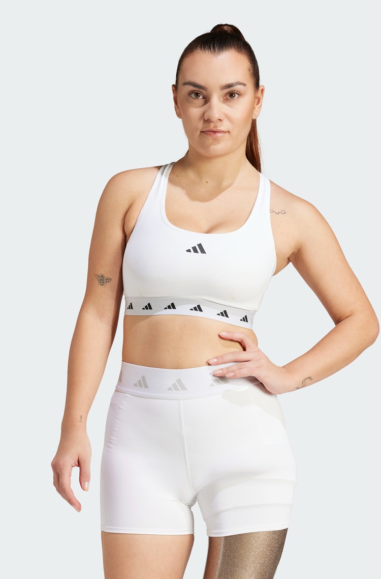 ADIDAS Powerreact Training Medium-Support Techfit Bra White 