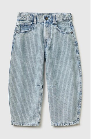 Balonaste jeans hlače s črtastim vzorcem