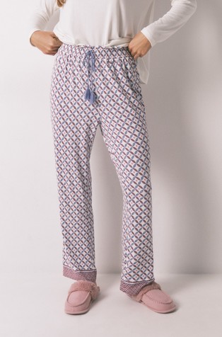 Wide-legged trousers with geometric print