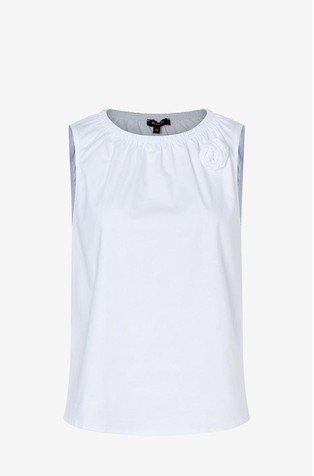 Bluza brez rokavov s snemljivim dekorativnim cvetom