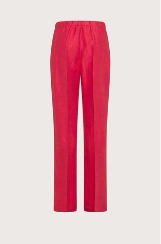 SEVENTY Slim fit hlače iz lanene mešanice Roza - Pink 2