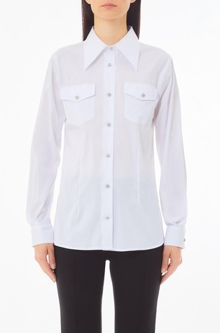 Slim fit shirt with decorative buttons