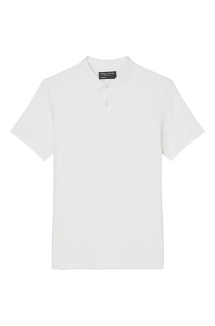 MARC O'POLO Polo majica s kratkimi rokavi iz raztegljivega bombažnega pikéja Bela - White 4