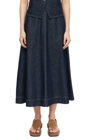 Lahko denim krilo z A-krojem