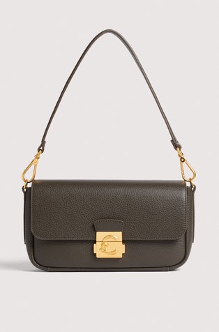C-Me Lock Leather Shoulder Bag