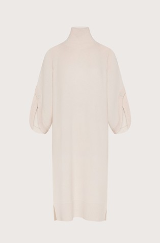 Wool and cashmere knit dress with 3/ sleeves