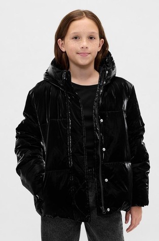 Prešita bunda s kapuco za deklice