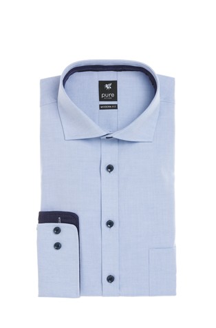 PURE H.TICO Modern fit City srajca z dolgimi rokavi Modra - Blue 3