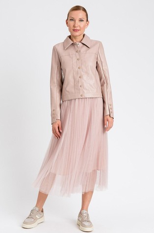 Long pleated tulle skirt