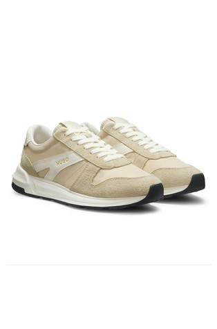 Suede-trim trainers