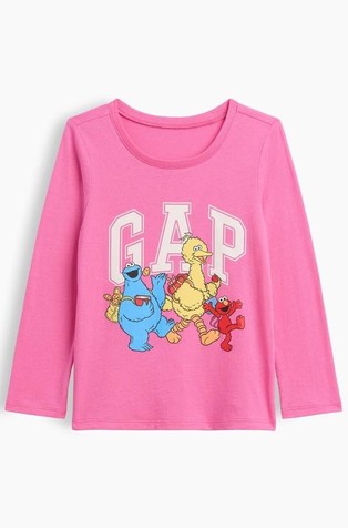 babyGap x Sesame Street majica z dolgimi rokavi in potiskom za malčice