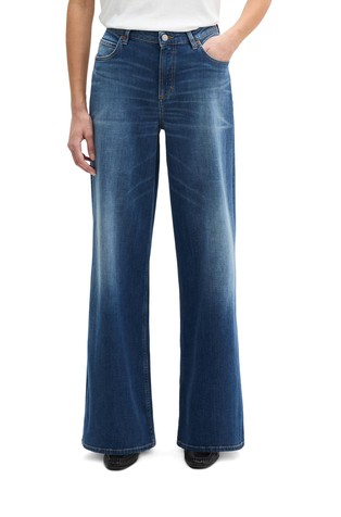 Široke jeans hlače iz raztegljivega bombažnega denima