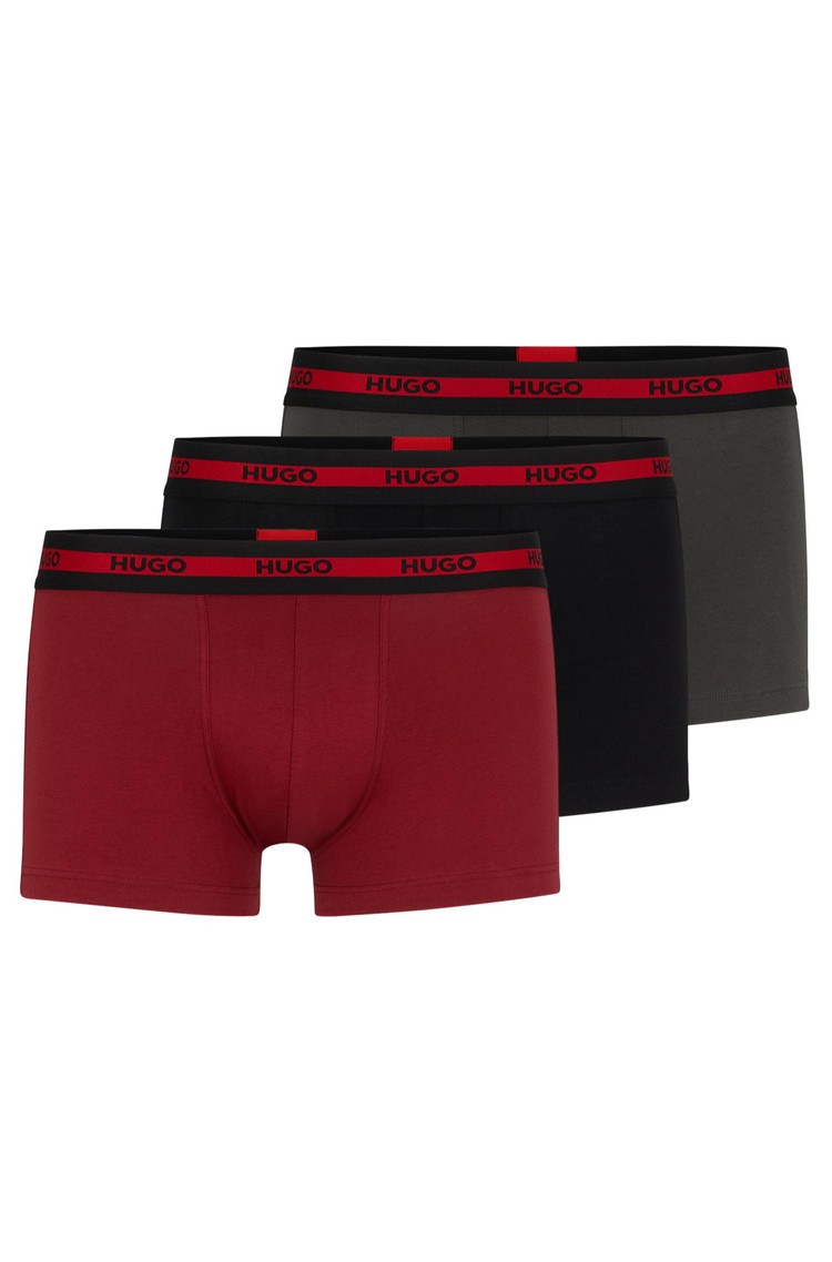 HUGO BOSS Paket 3 bombažnih boksaric z logo pasom Večbarvna - Multi 