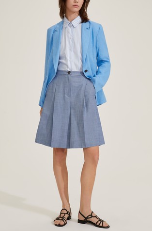 MARELLA Relaxed fit črtasta srajca iz raztegljivega poplina Modra - Blue / White 3