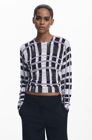 Pulover z motivi mikado črt