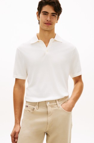 Slim fit polo majica iz mešanice bombaža in liocela