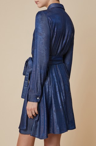 PENNYBLACK Srajčna obleka iz laminirane viskozne mešanice Modra - Navy 2