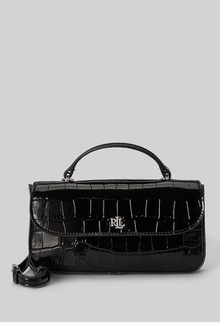 Marcy Small Patent Croc-embossed Crossbody Bag