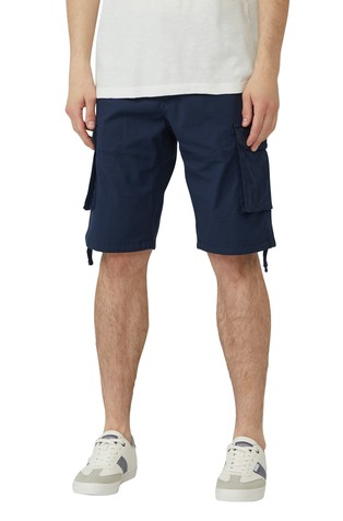 Relaxed fit teksturirane cargo bermuda hlače