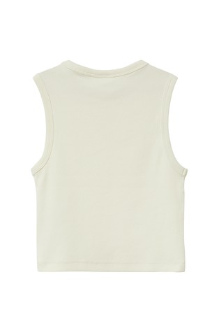 S.OLIVER Slim Fit Sleeveless Top with Embroidery White 2