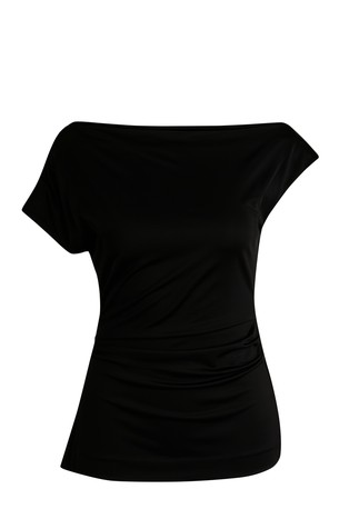 Off-the-shoulder top in stretch fabric